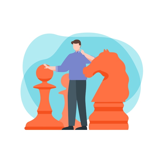 Business man strategy planning