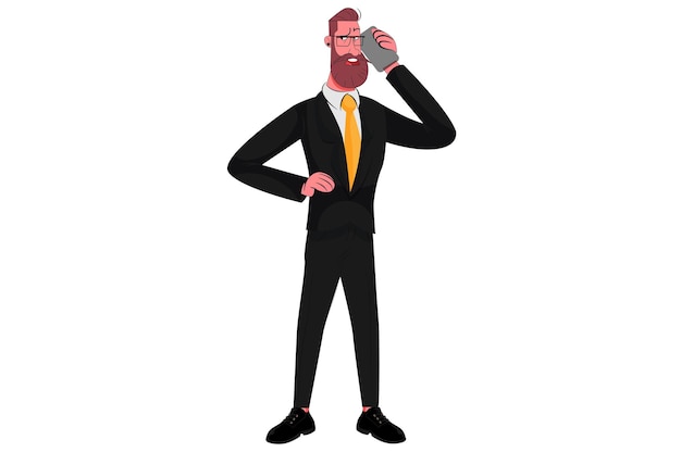 business man talking by smartphone