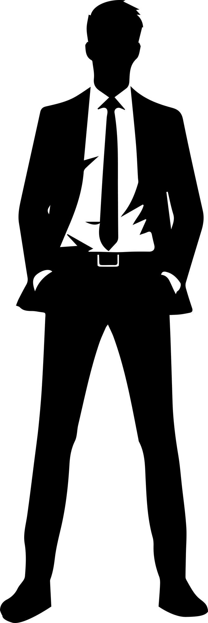 Business man vector silhouette illustration black color 13