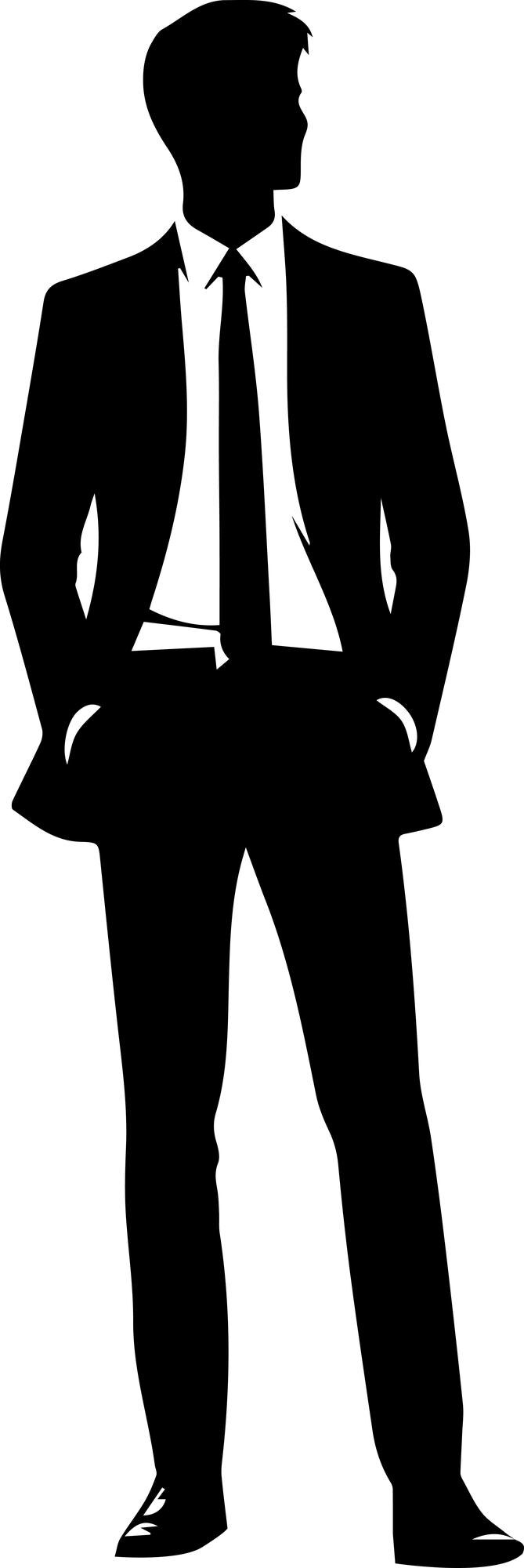 Business man vector silhouette illustration black color 2