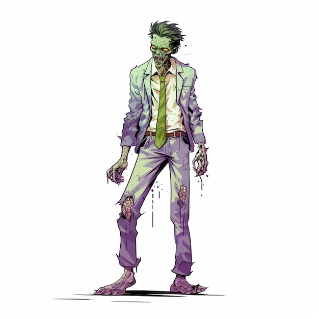 Vector business man zombie