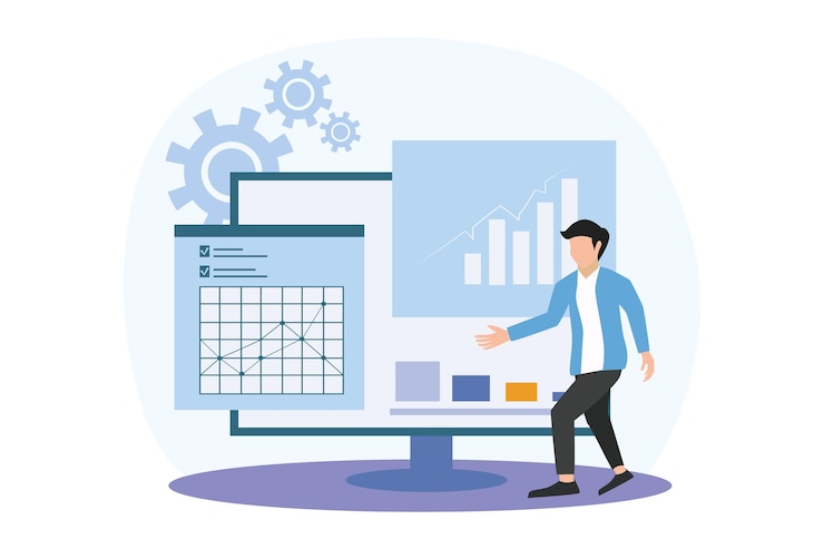Vector business management flat design illustration