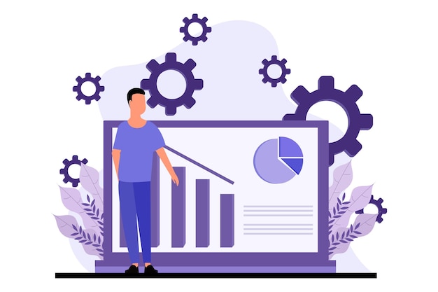 business management flat design illustration
