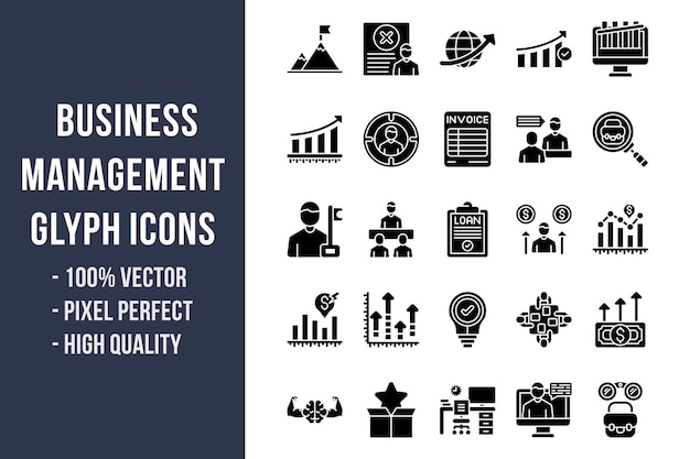 Business Management Glyph Icons