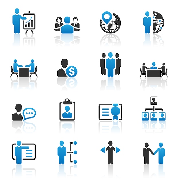 Business management and human resource icons