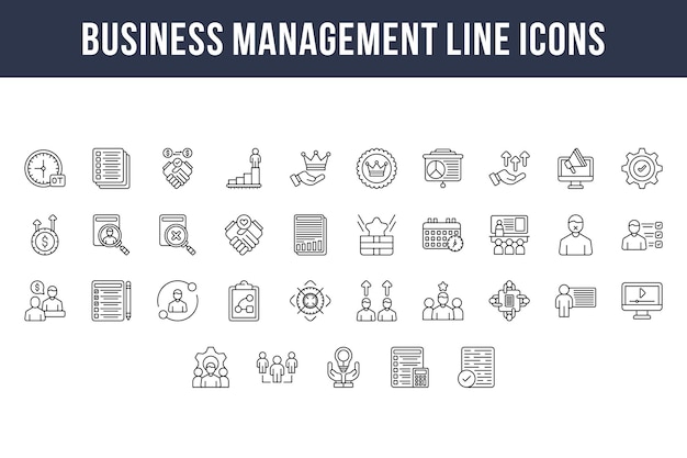 Business Management Line Icons