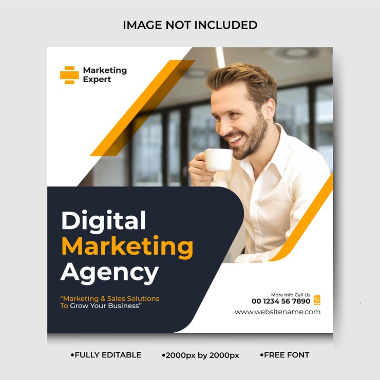 Vector business and marketing agency corporate flyer square instagram social media post banner