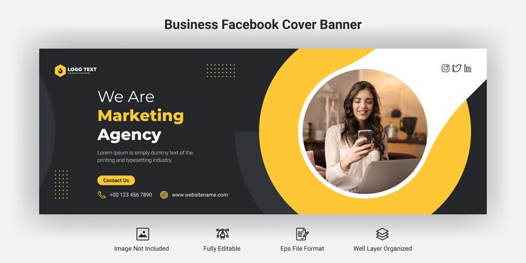 Vector business marketing agency facebook cover banner template