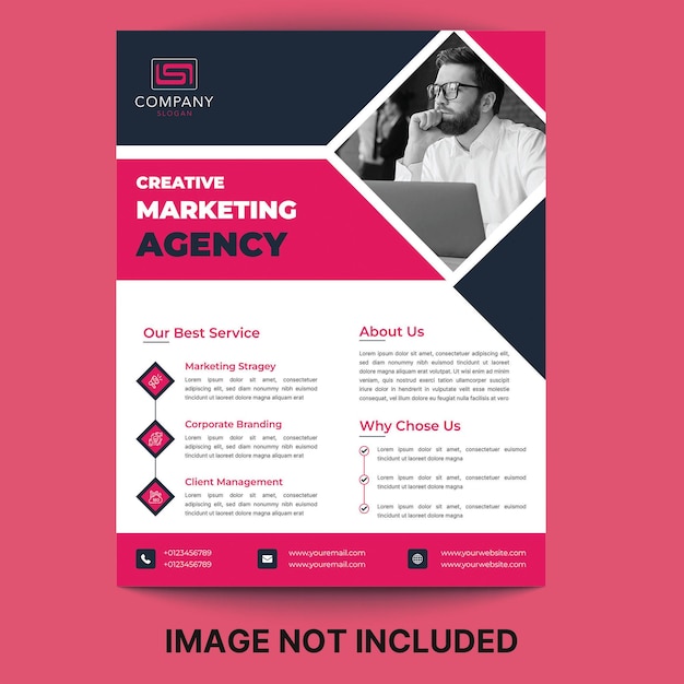 Vector business marketing agency flyer template