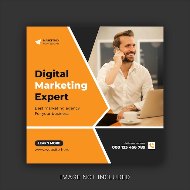 Business marketing agency social media banner post template