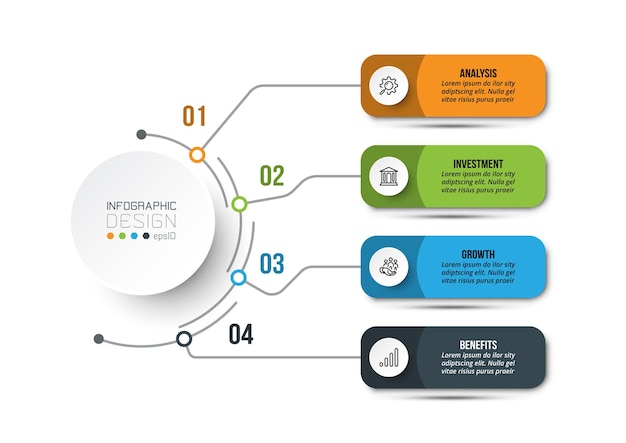 Modello di infografica diagramma di affari o marketing