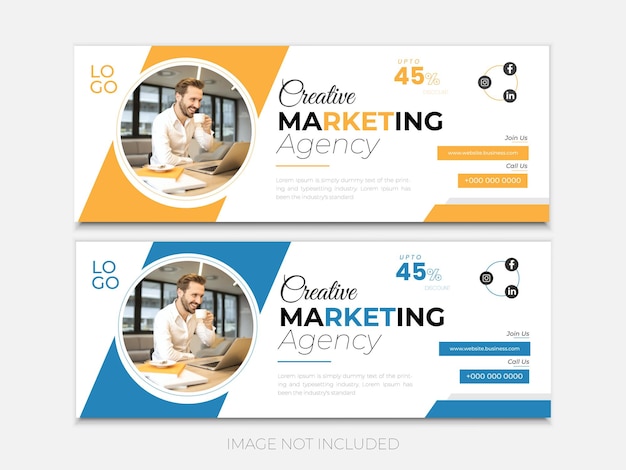 Vector business amp marketing facebook cover design