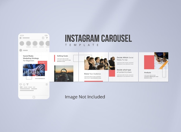 Vettore post carosello di instagram marketing aziendale