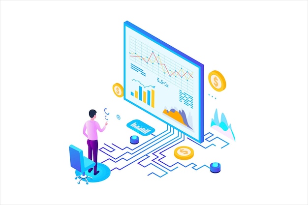 Vector business marketing isometric vector