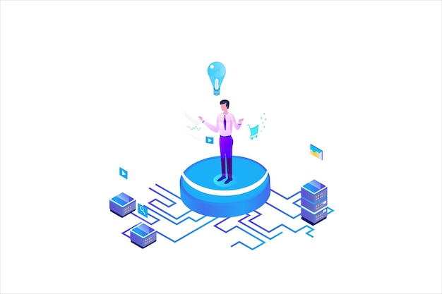 Business Marketing Isometric Vector