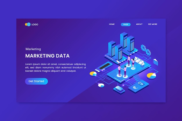 Vector business marketing isometric vector