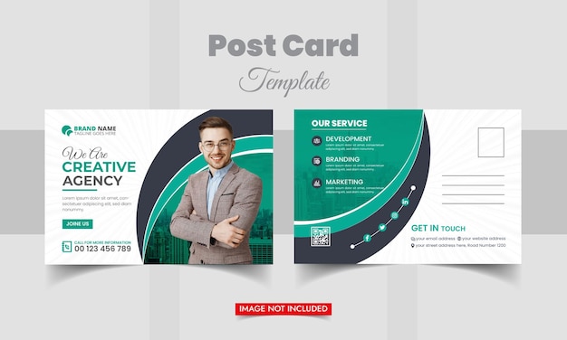 Vector business marketing promotion postcard template
