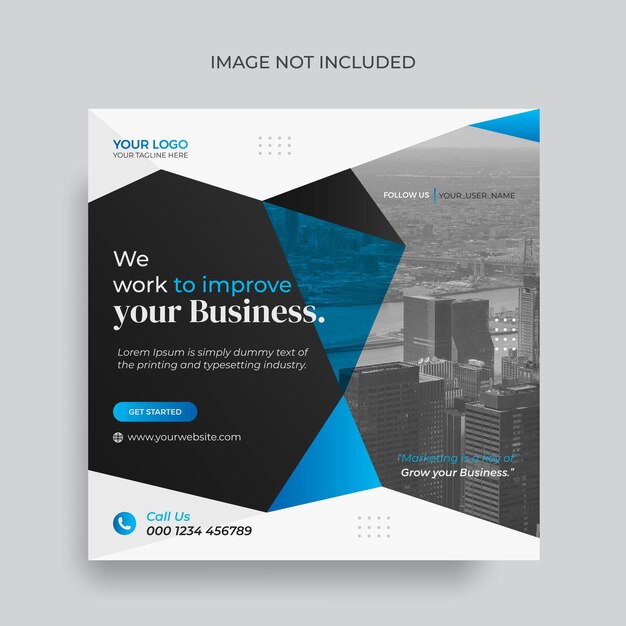 Business marketing social media banner and instagram post template design.