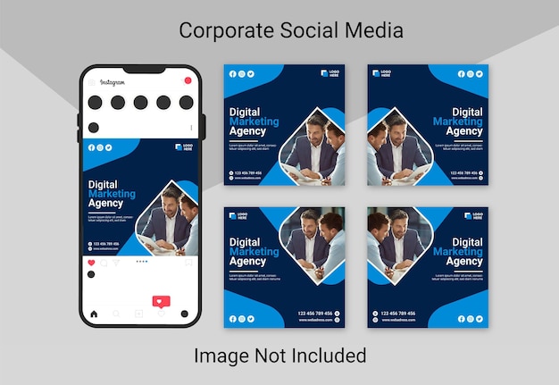 Business marketing social media post banner template design