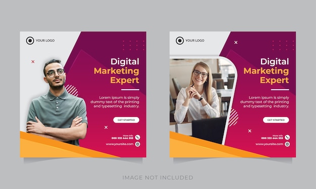 Business marketing social media post banner template