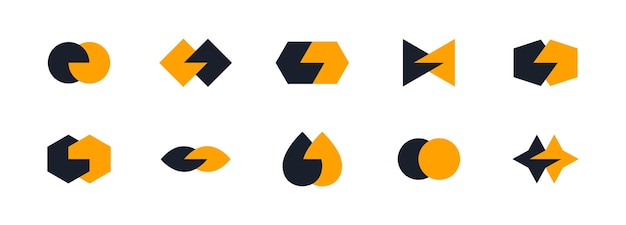 Collezione di design del logo vettoriale di marketing aziendale