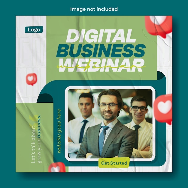 Business marketing webinar Instagram post sjabloon ontwerp