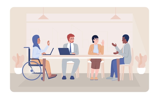 business meeting 2d vector isolated illustration