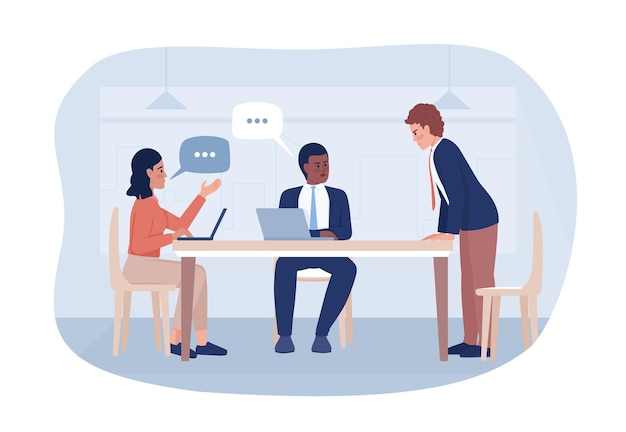 Business meeting 2D vector isolated illustration