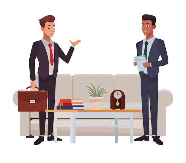 Vector business meeting cartoon