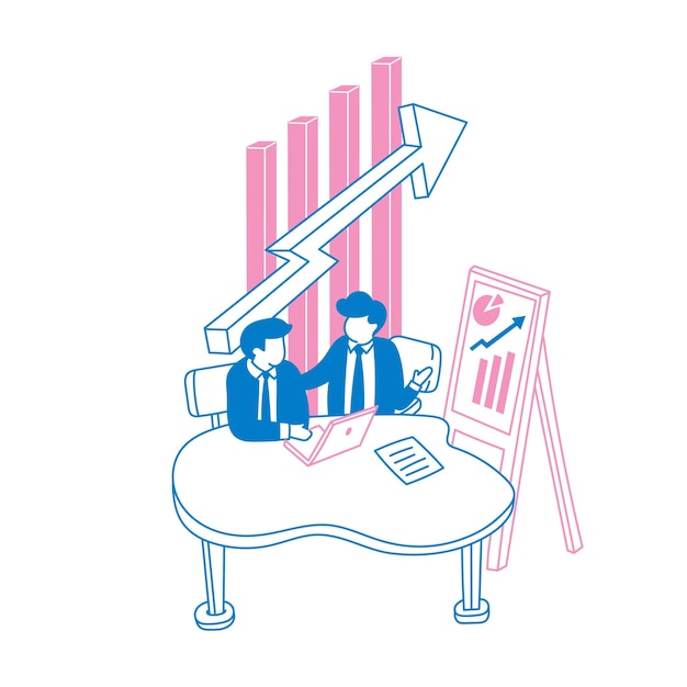 Business meeting concept illustration minimalist design