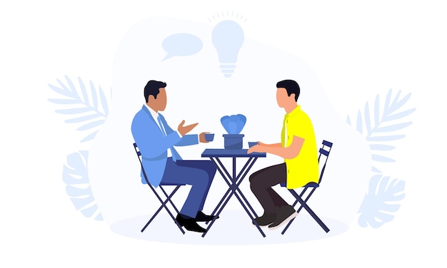 A business meeting flat illustration