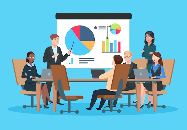 Business Meeting Illustration Stock Illustration - Download Image Now -  Presentation - Speech, Meeting, Business Meeting - iStock