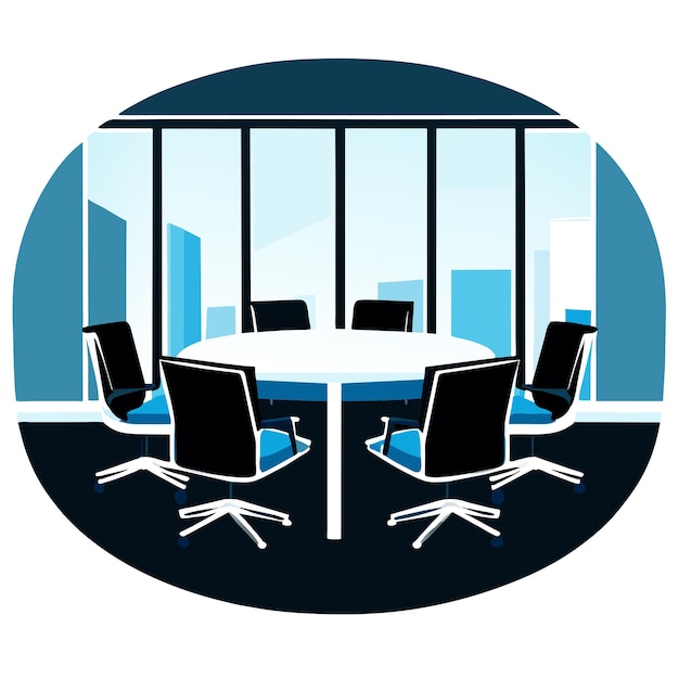 Vector business meeting room illustration