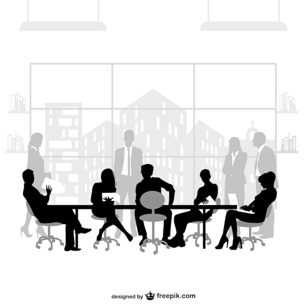 Vector business meeting silhouettes