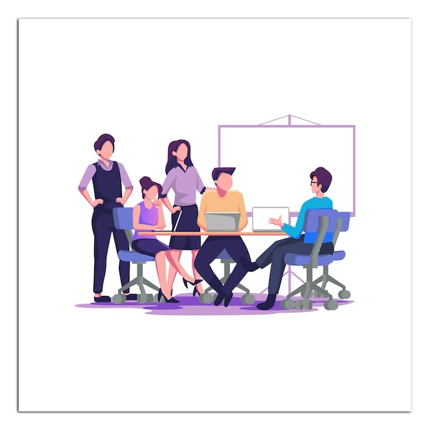 Vector business meeting team work concept business man and woman