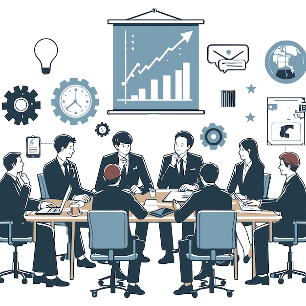 Business meeting vector illustraties op wit