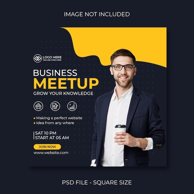 Business meetup design for social media