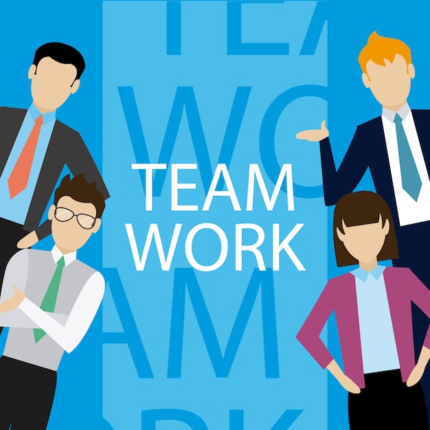 Business mens teamwork cartoons vector illustration graphic design