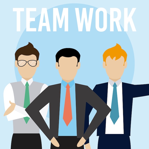 Business mens teamwork cartoons vector illustration graphic design