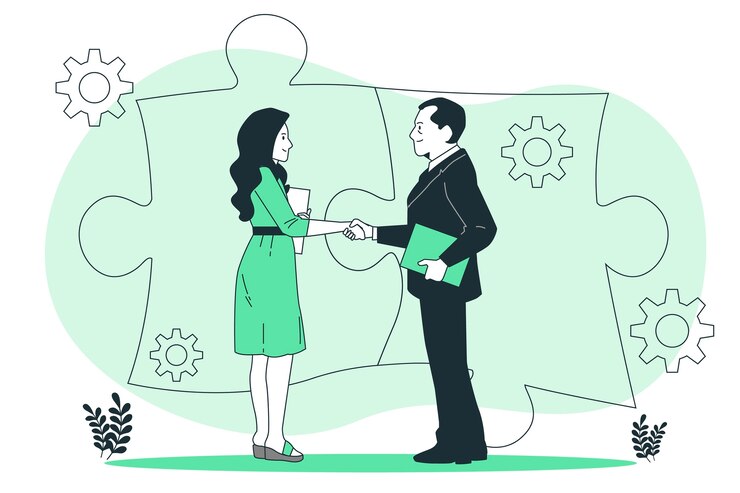 Vector business merger concept illustration