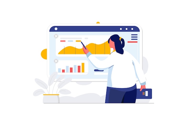 Business Metric Analysis Flat Vector