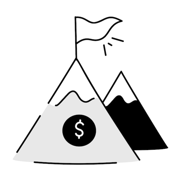 Business mission concept icon in doodle style