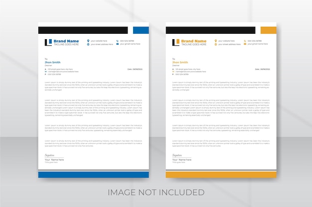 Business modern corporate letterhead design template,