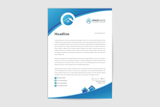 Business and modern print letterhead template design