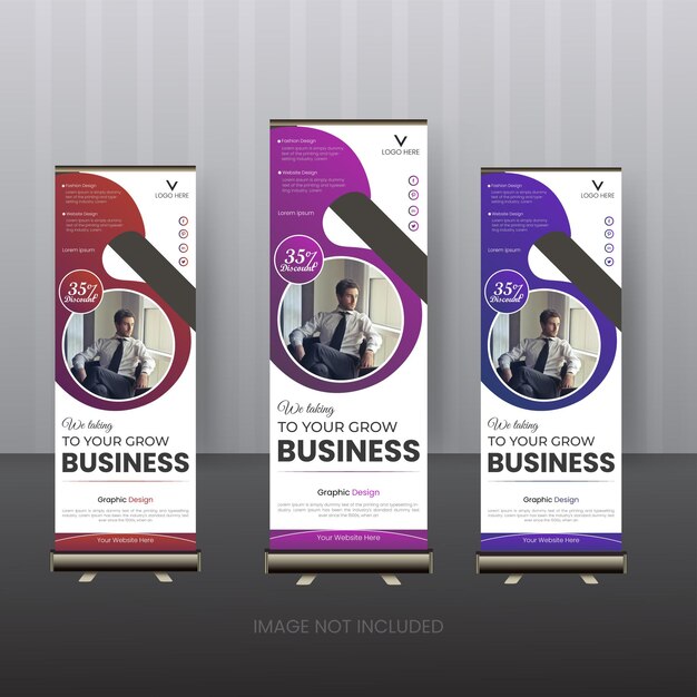 Vettore modello di business modern roll up bannerdesign