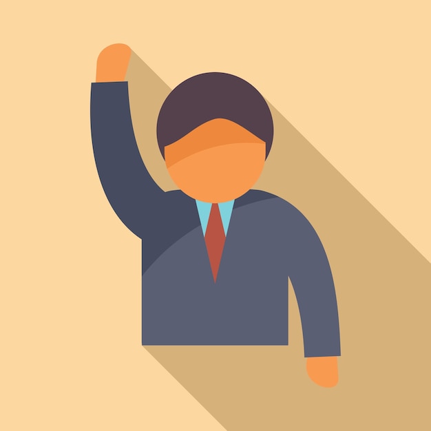 Business motivational speaker icon flat vector Speech orator