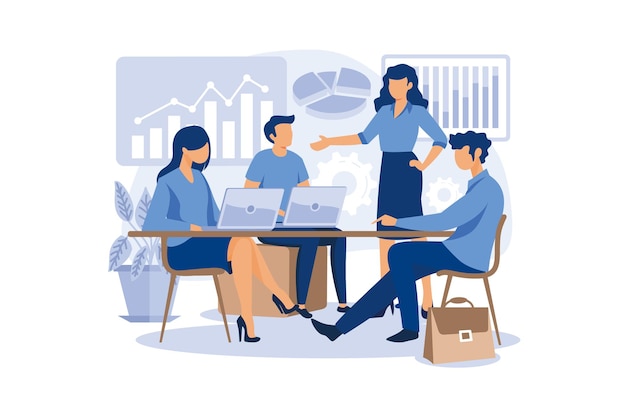 business negotiations flat modern design illustration