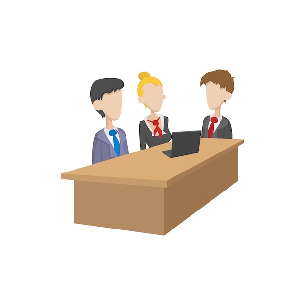 Business negotiations icon in cartoon style on a white background