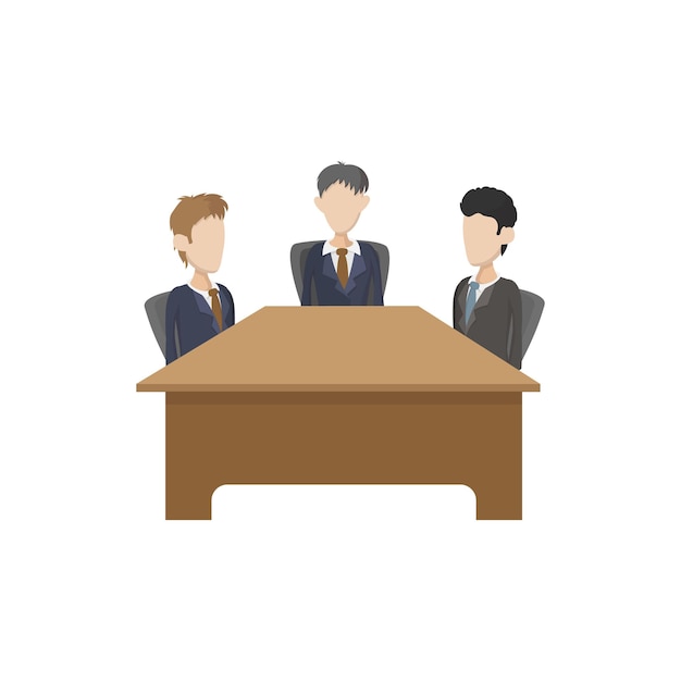 Business negotiations icon in cartoon style on a white background