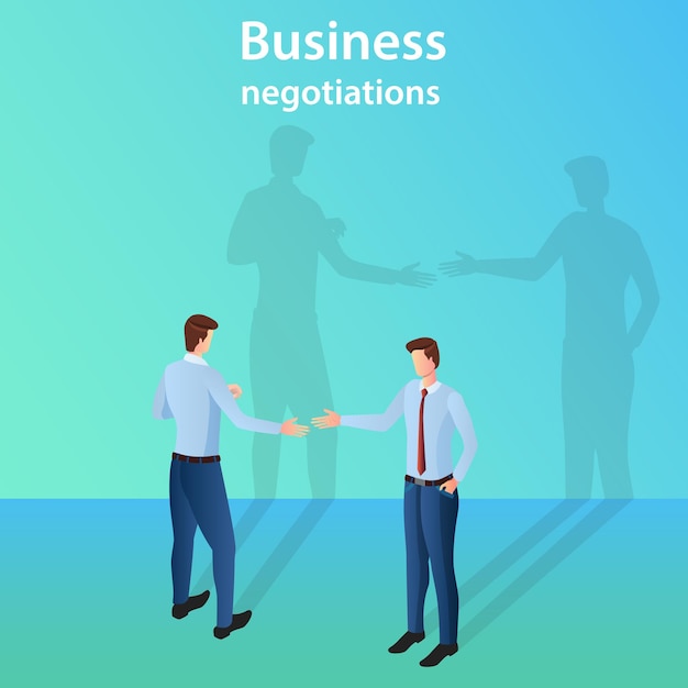 ビジネス交渉ビジネスマンは交渉プロセスに従事しています